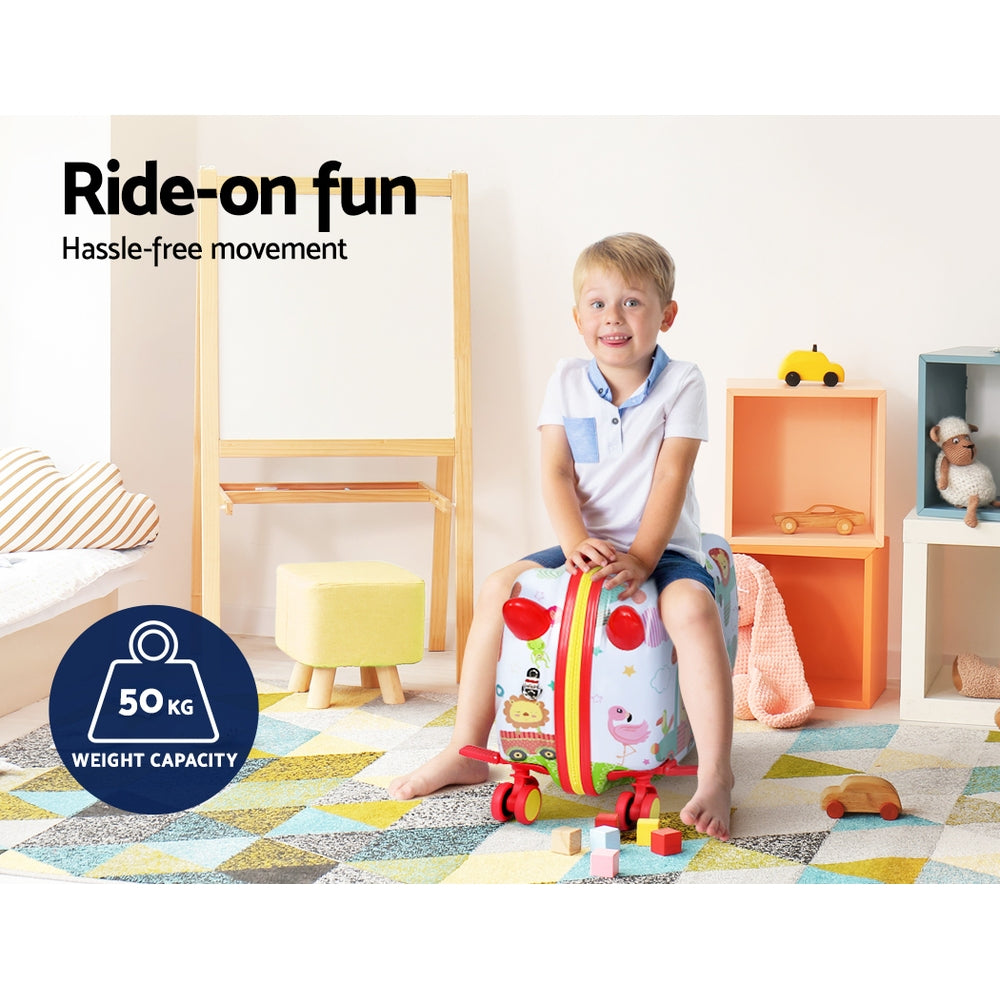 Marlook 17" Kids Ride On Luggage Children Suitcase Trolley Travel Zoo