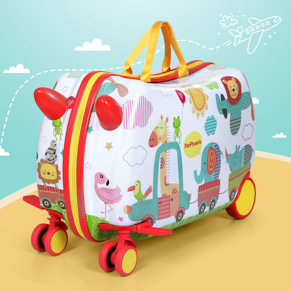 Marlook 17" Kids Ride On Luggage Children Suitcase Trolley Travel Zoo