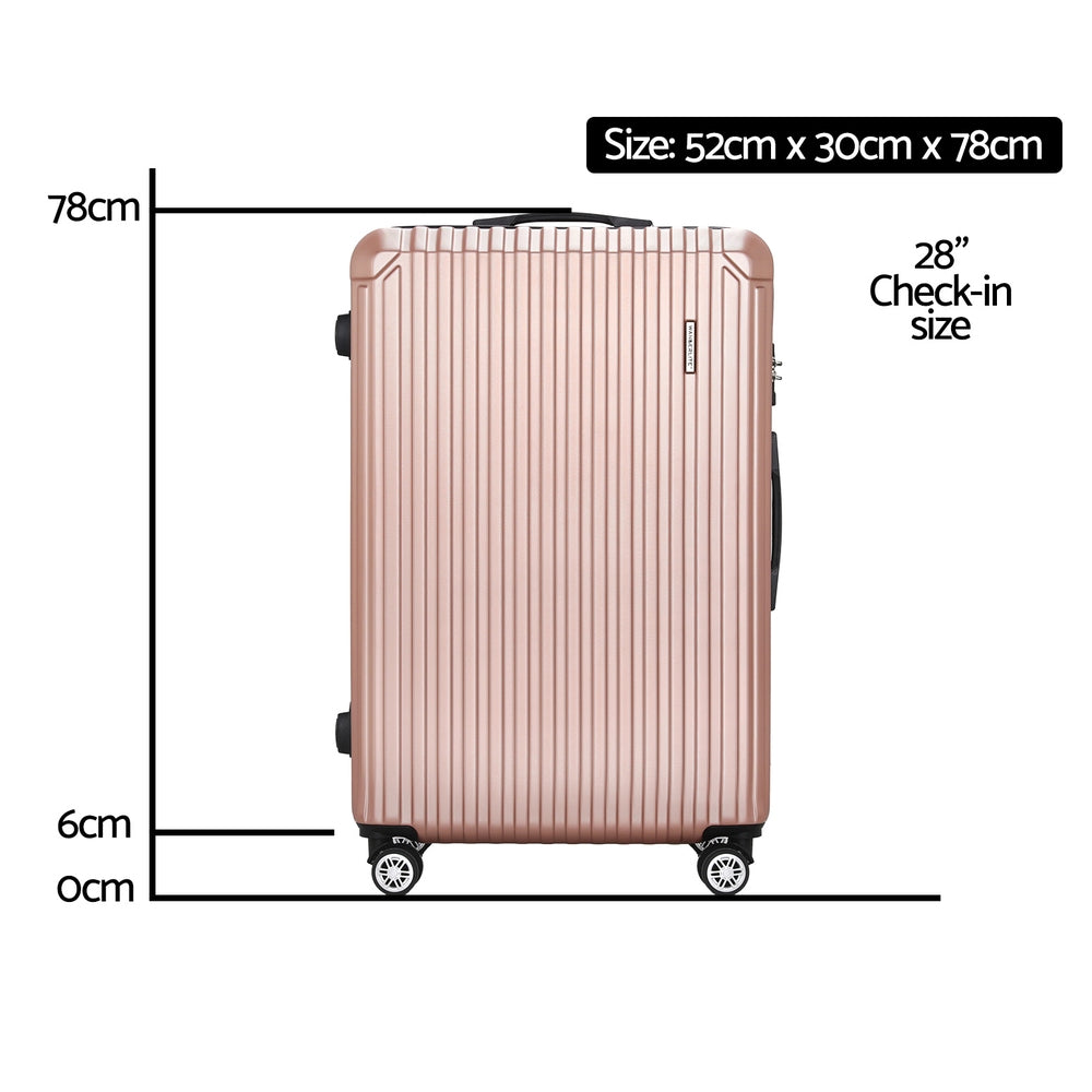 Marlook 28'' Luggage Travel Suitcase Set TSA Carry On Hard Case Rose Gold
