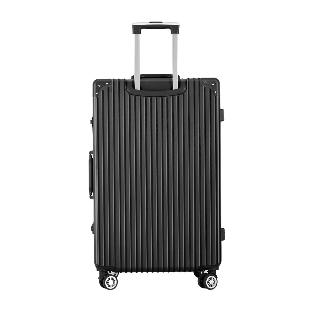 Marlook 28" Luggage Trolley Travel Suitcase Set TSA Hard Case Lightweight Aluminum Black