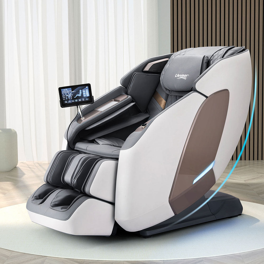 Marlook 4D Massage Chair Electric Recliner Double Core Mechanism Massager Melisa White