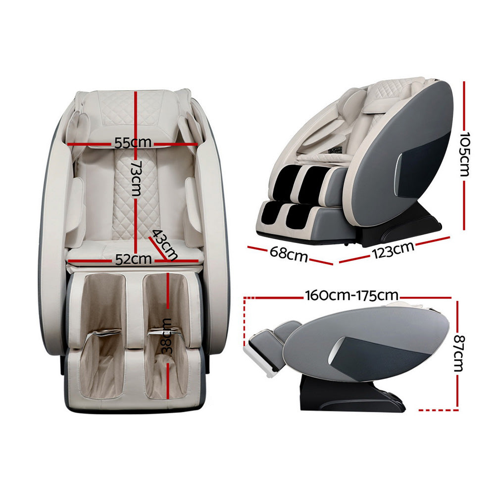 Marlook Massage Chair Electric Recliner Massager Grey Ellmue