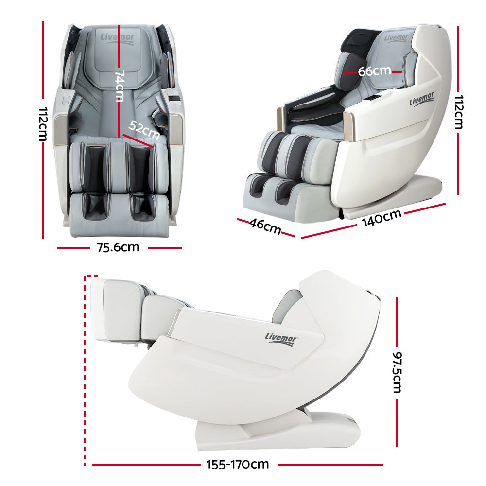 Marlook Massage Chair Electric Recliner Massager White Varitas