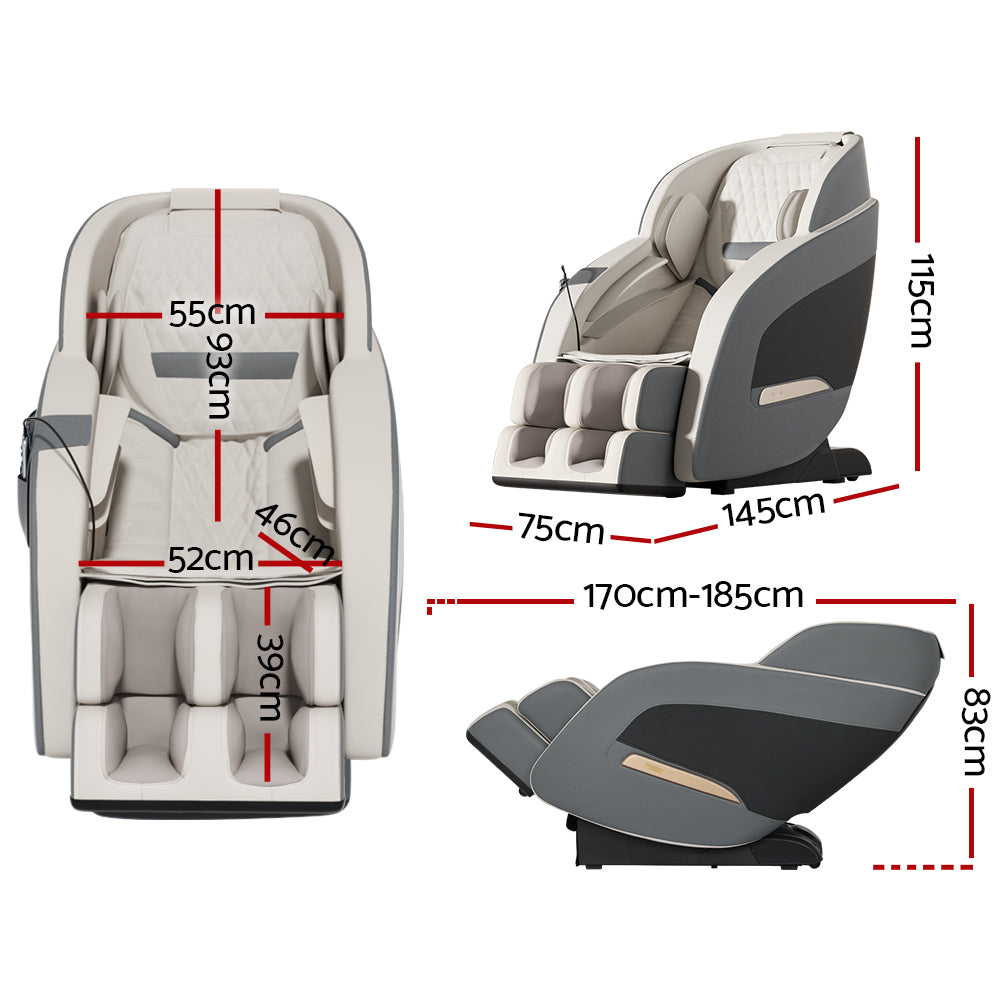 Marlook Massage Chair Electric Recliner Massager Grey Decima