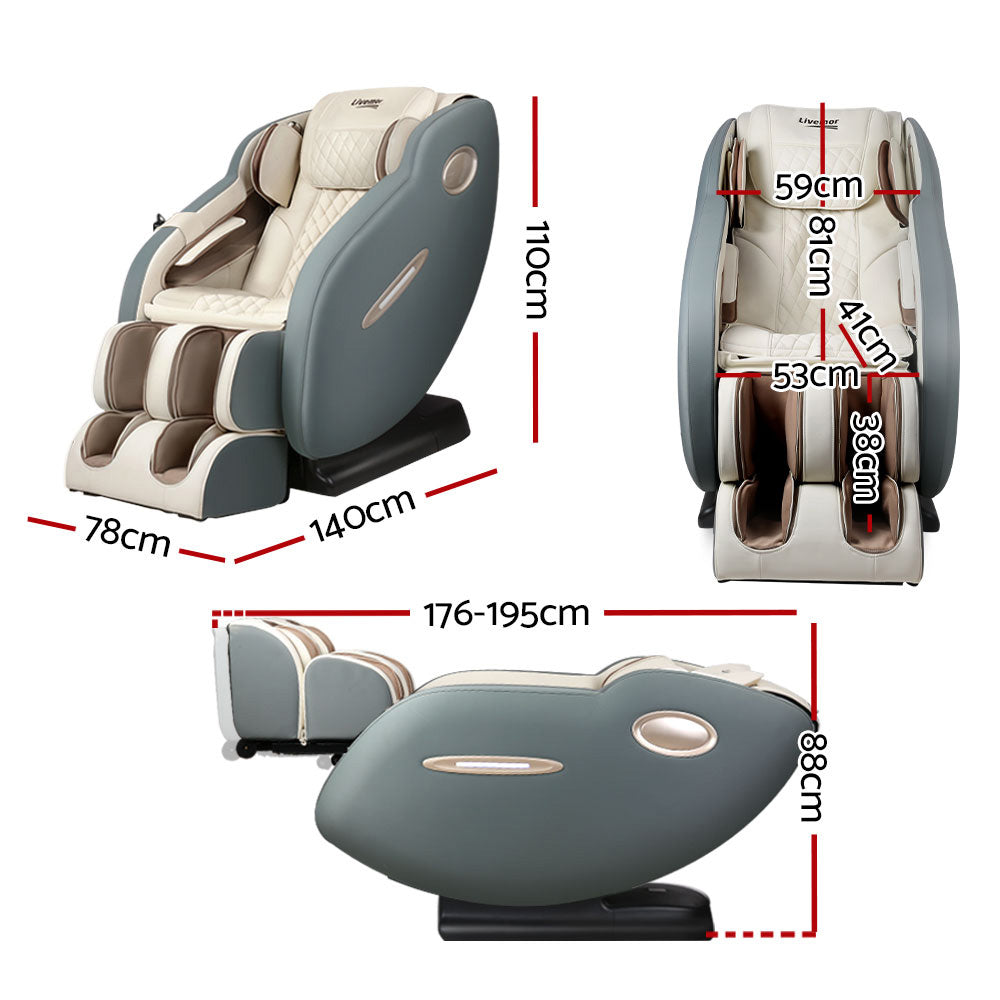 Marlook Massage Chair Electric Recliner Massager Grey Ozeni