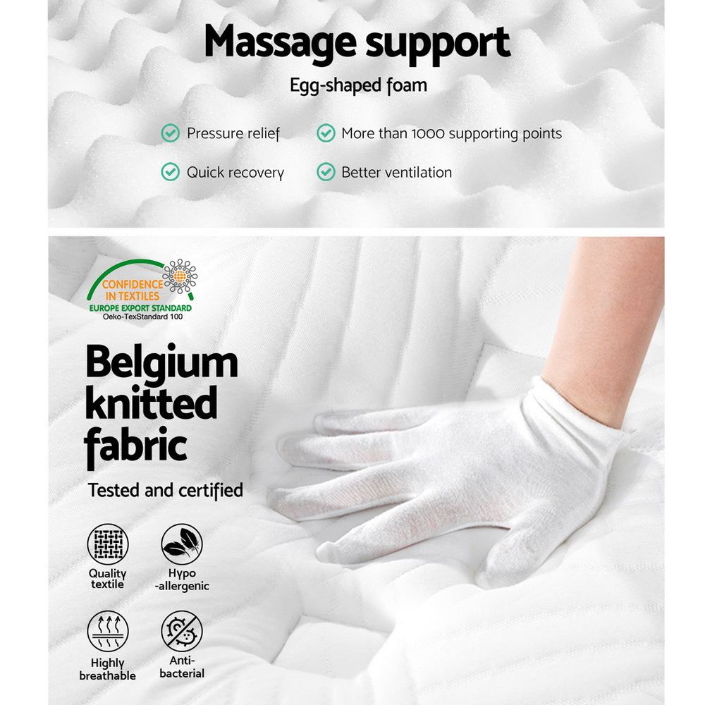 Marlook Bedding 34cm Mattress Cool Gel Memory Foam 7 Zone Queen