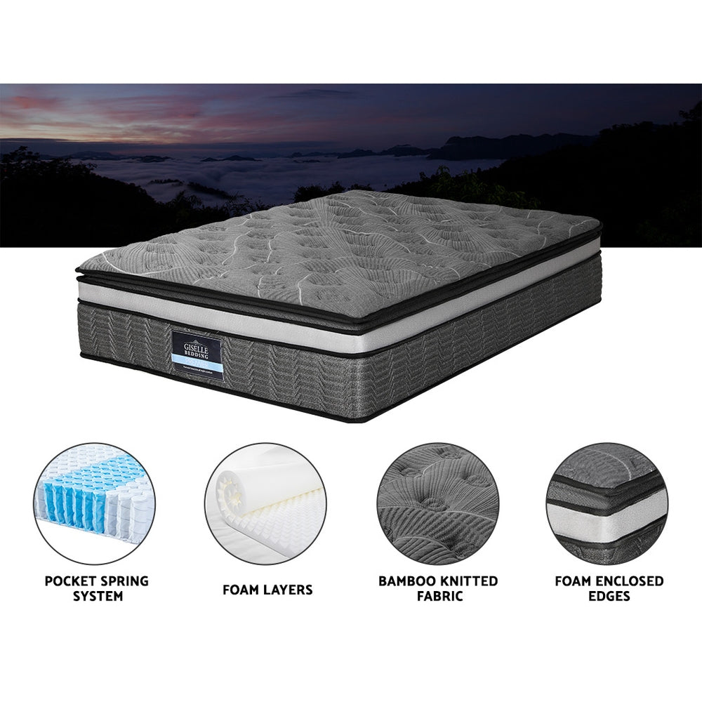 Marlook Bedding 34cm Mattress Double Layer Pocket Spring Queen