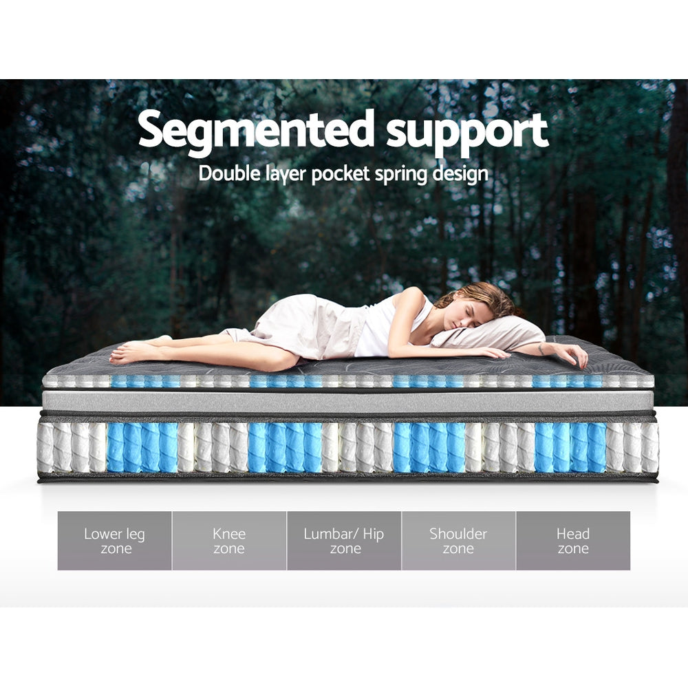 Marlook Bedding 34cm Mattress Double Layer Pocket Spring Queen
