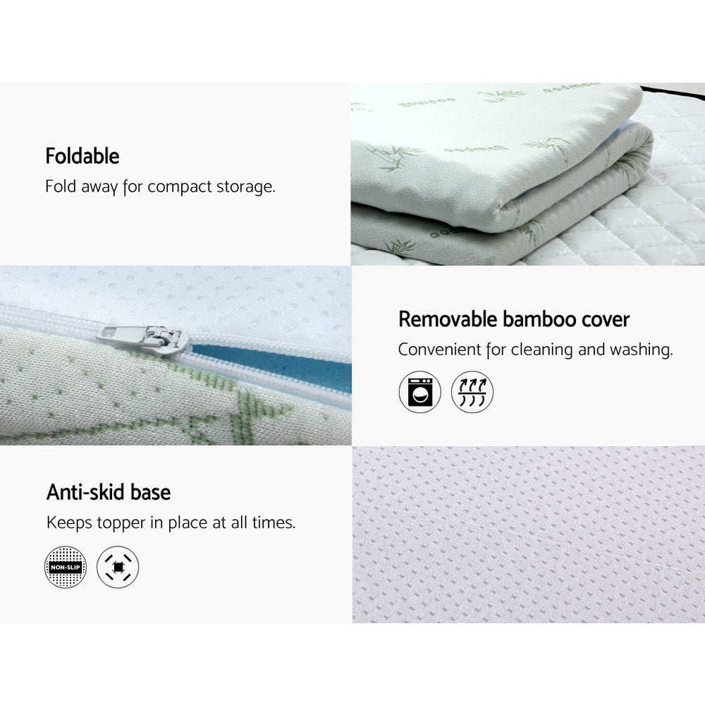 Marlook Bedding Memory Foam Mattress Topper 7-Zone 8cm Queen