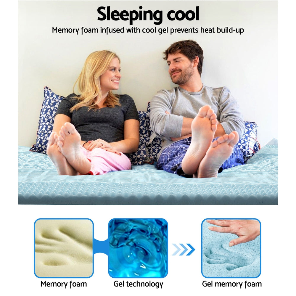 Marlook Bedding Memory Foam Mattress Topper 7-Zone 8cm Queen