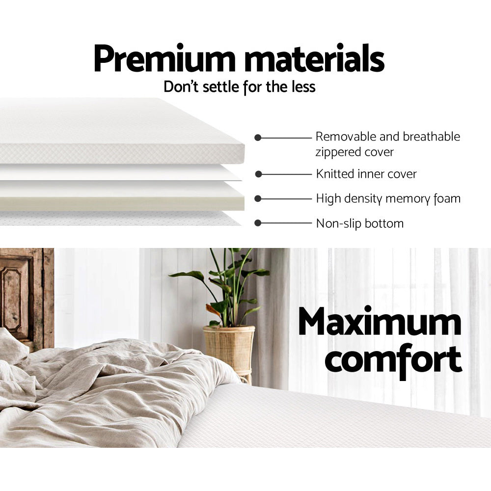 Marlook Bedding Memory Foam Mattress Topper 8cm Double