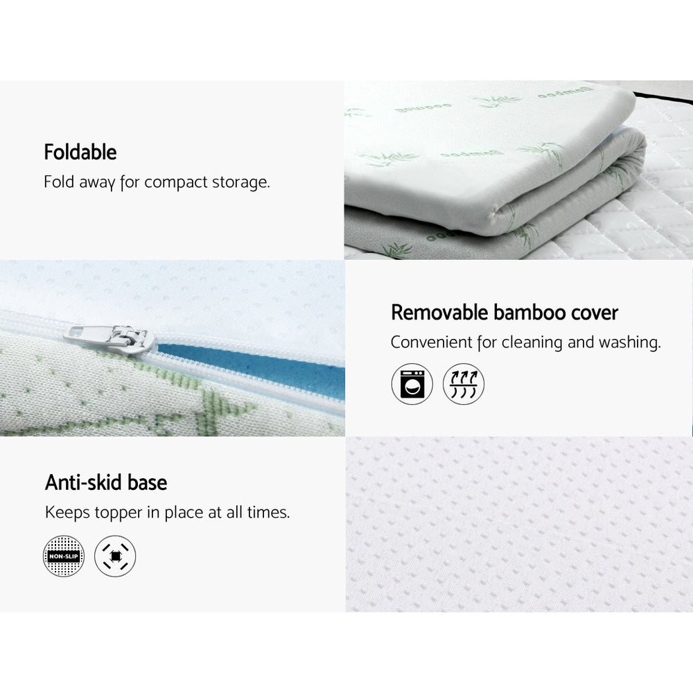 Marlook Bedding Memory Foam Mattress Topper Cool Gel 5cm Queen
