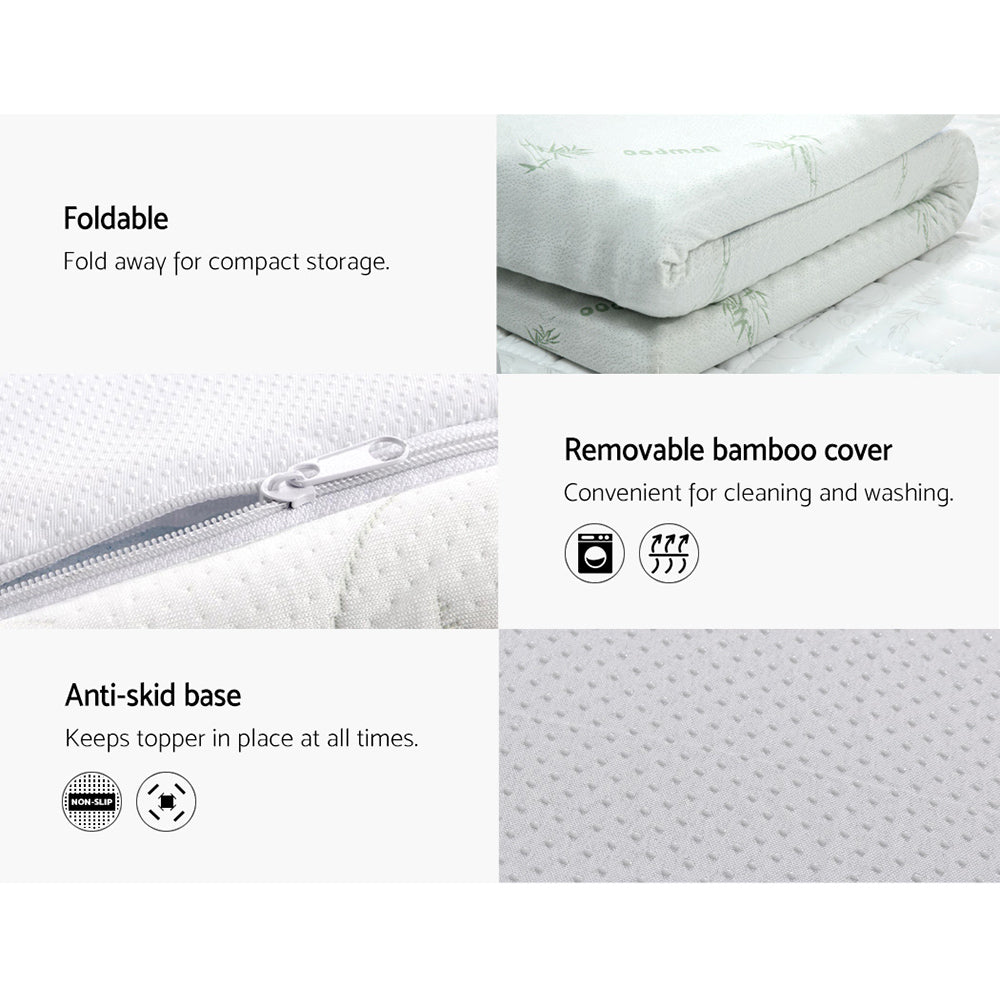 Marlook Bedding Memory Foam Mattress Topper Cool Gel 5cm Single