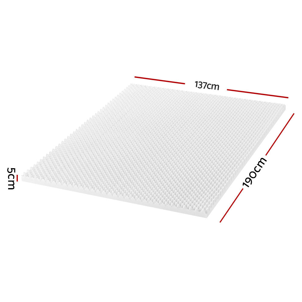 Marlook Bedding Memory Foam Mattress Topper Egg Crate 5cm Double