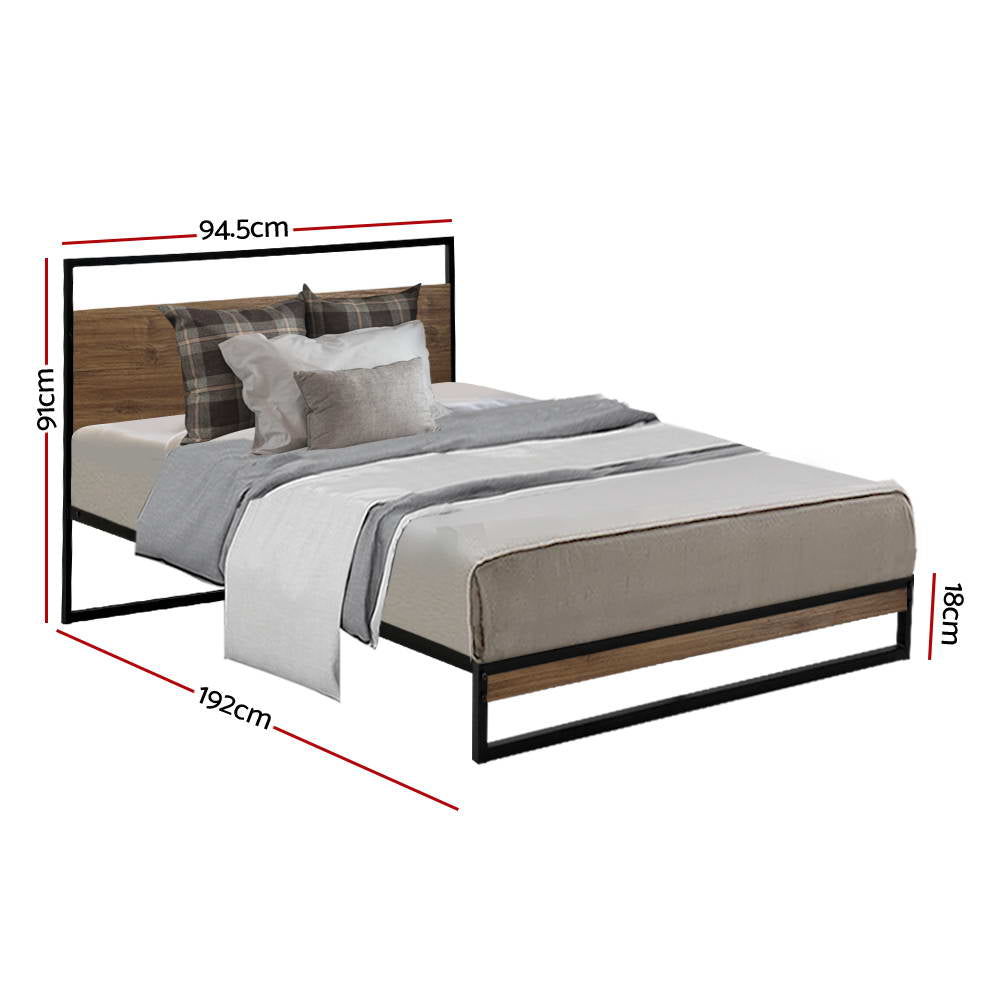 Marlook Bed Frame Single Size Metal Frame DANE