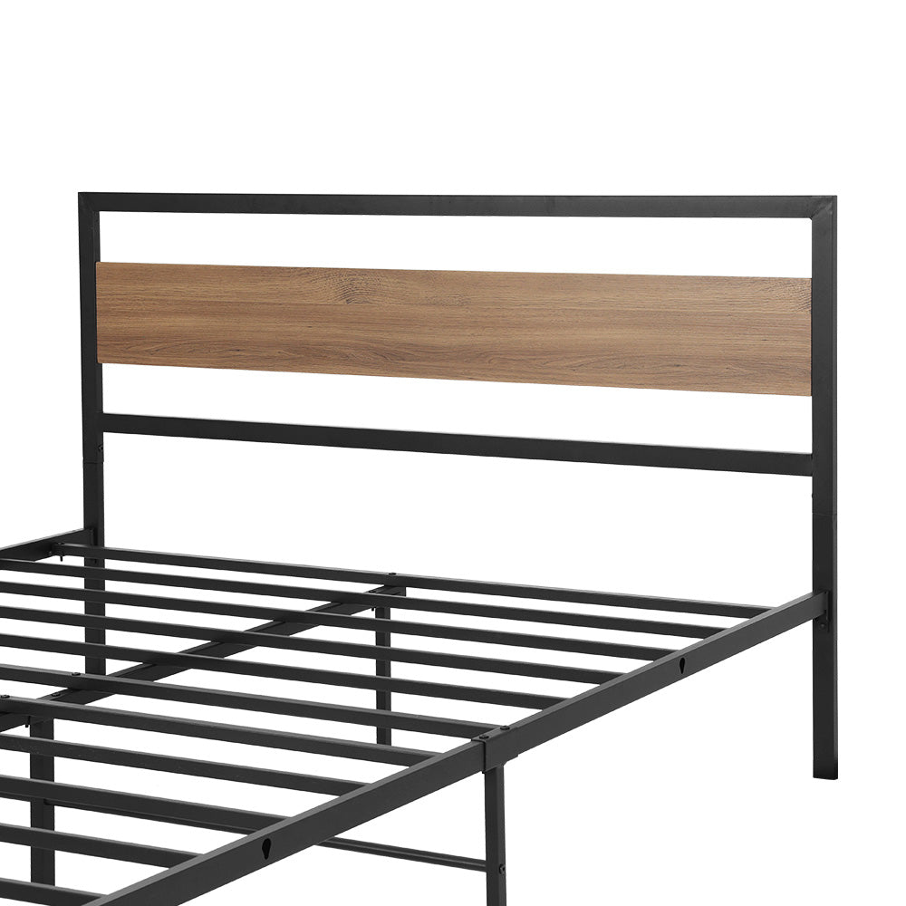 Marlook Bed Frame Double Size Metal Base Mattress Platform Foundation Black DREW