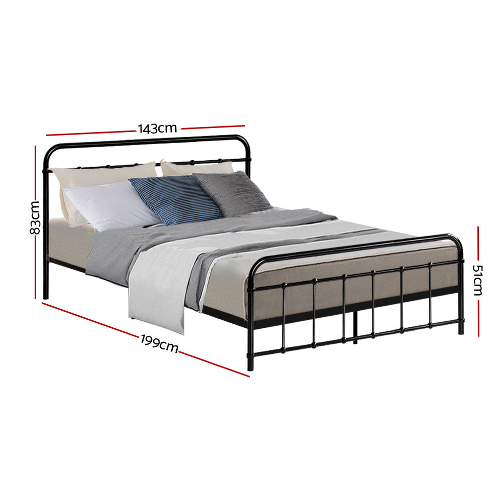 Marlook Bed Frame Metal Frames LEO - Double (Black)