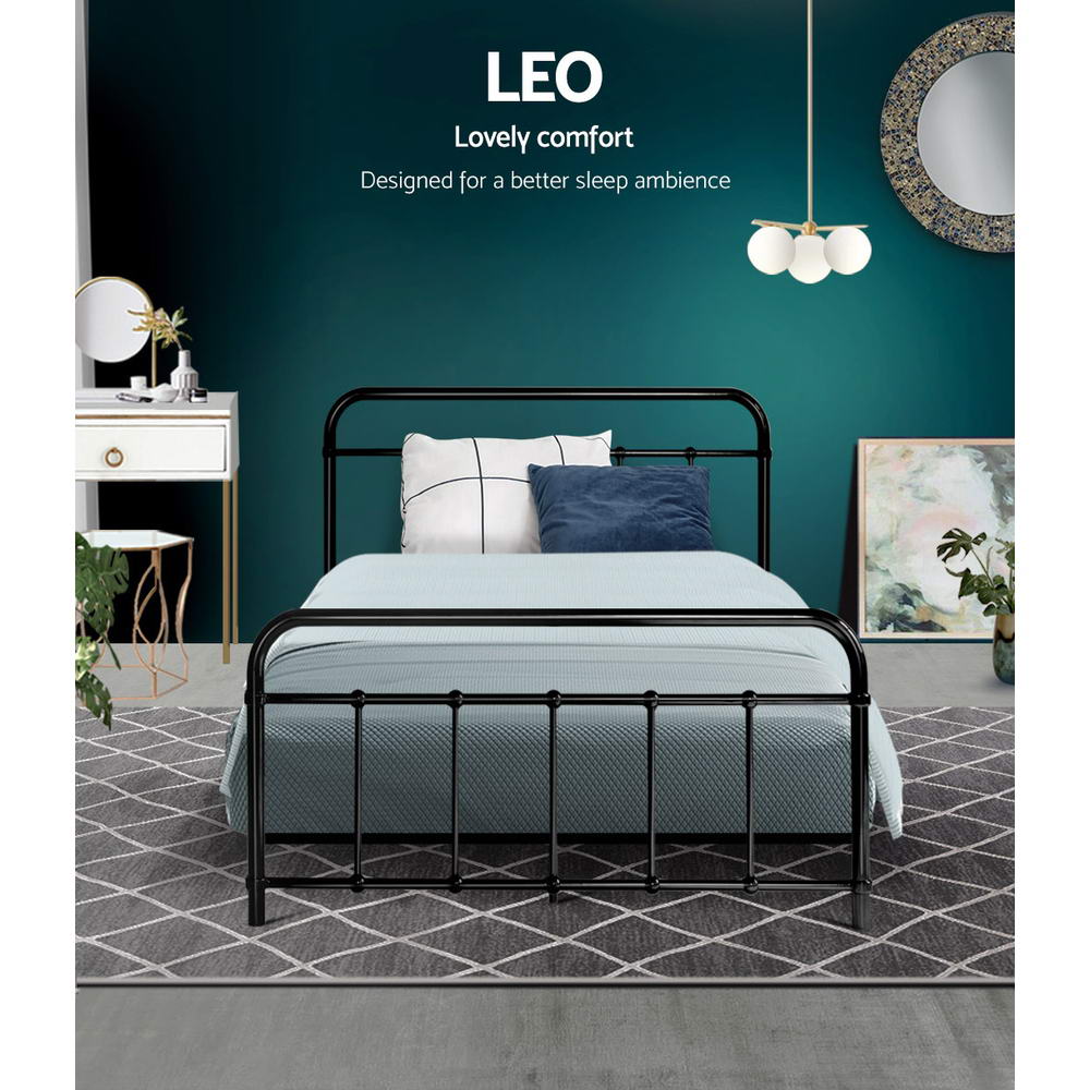 Marlook Bed Frame Metal Frames LEO - King Single(Black)