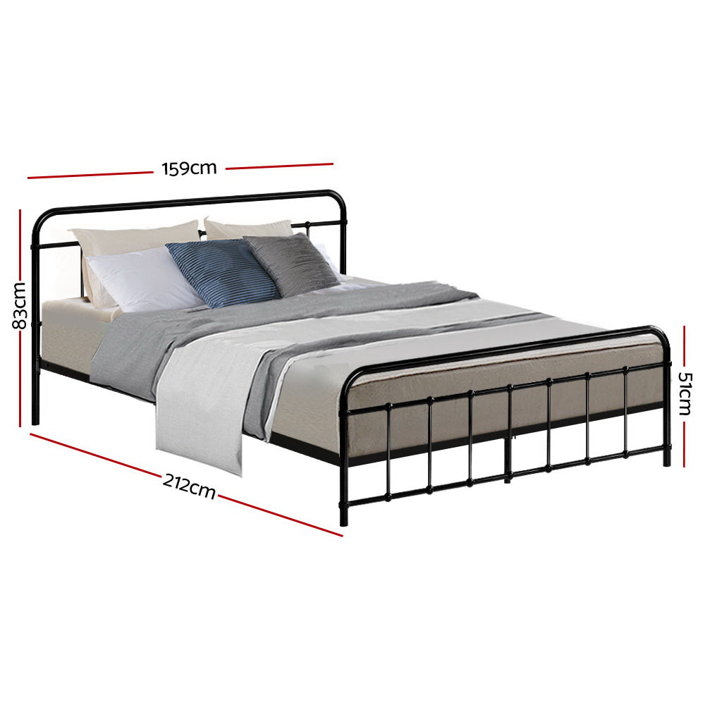 Marlook Bed Frame Metal Frames LEO - Queen (Black)