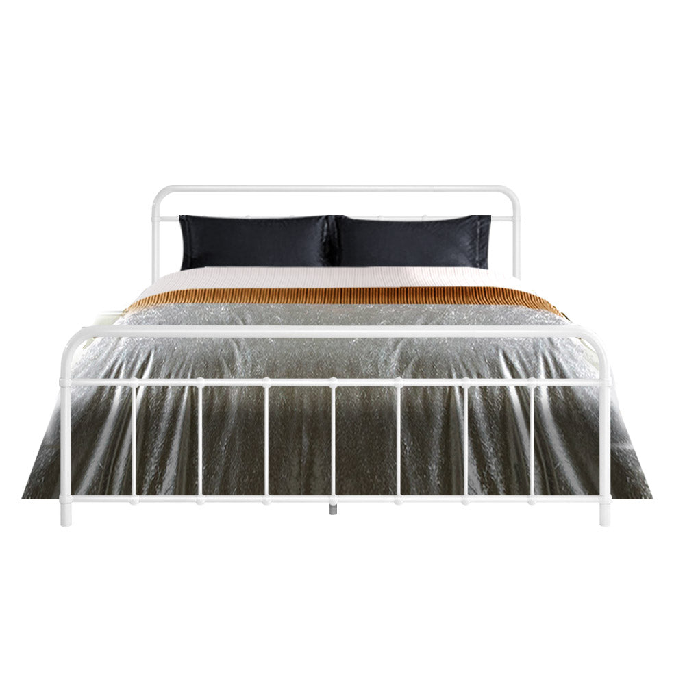 Marlook Bed Frame Metal Frames LEO - Queen (White)