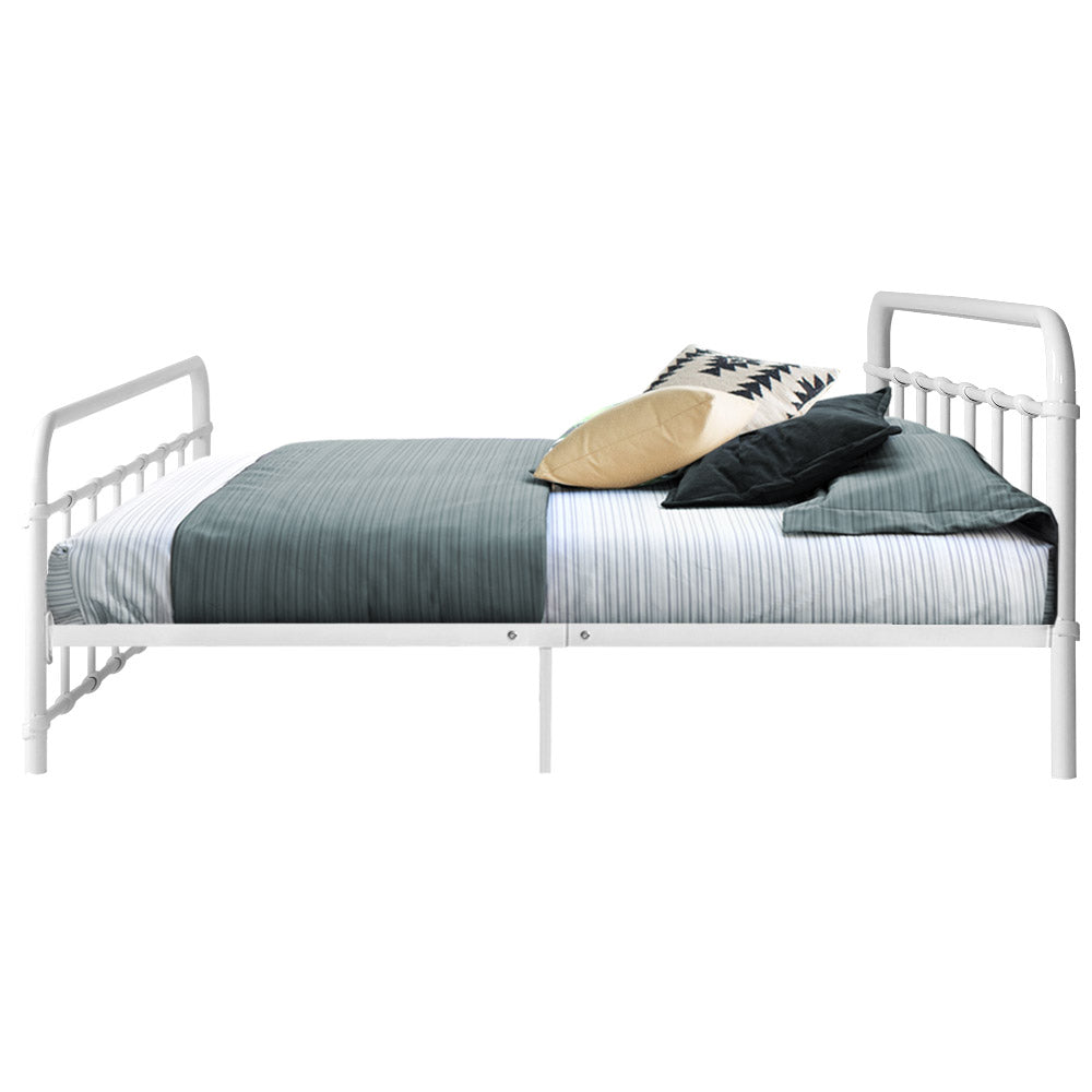 Marlook Bed Frame Metal Frames LEO - Queen (White)