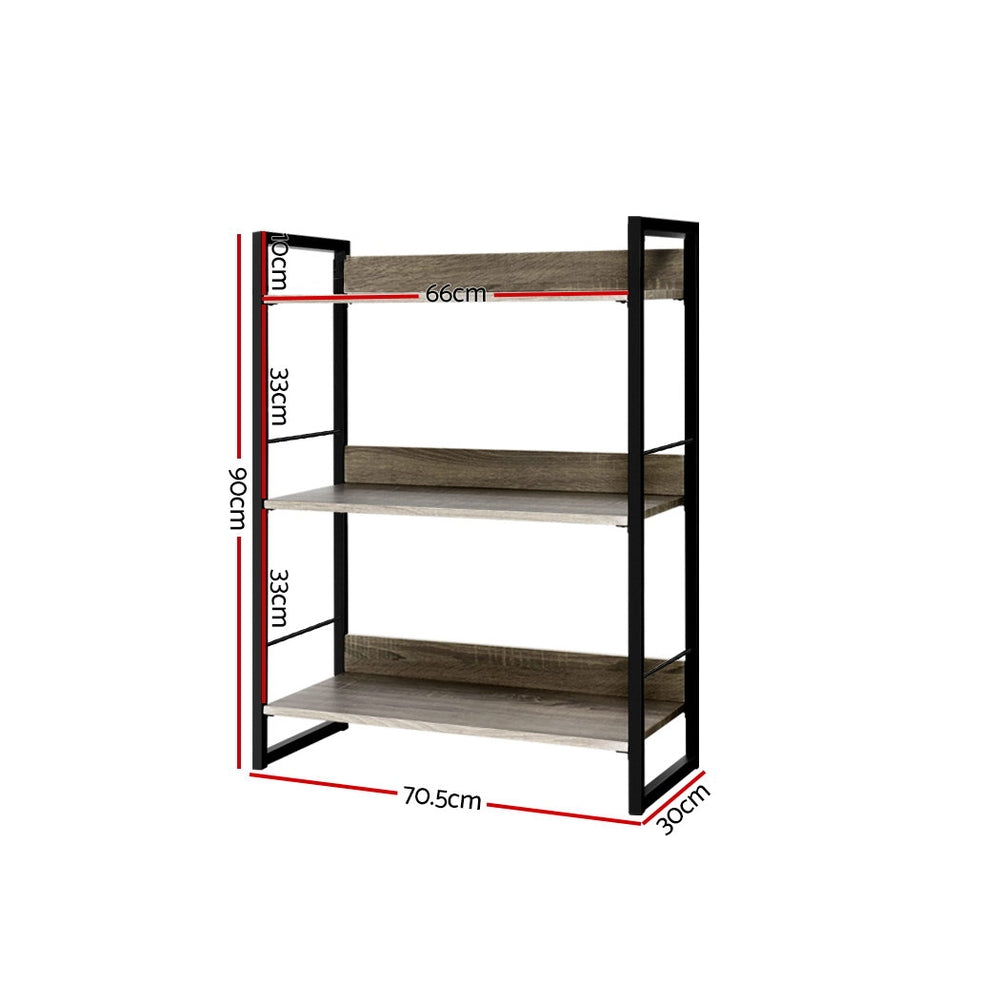 Marlook Bookshelf 3 Tiers - NOE Black and Oak