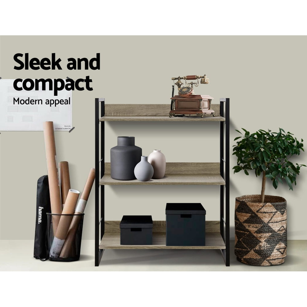 Marlook Bookshelf 3 Tiers - NOE Black and Oak