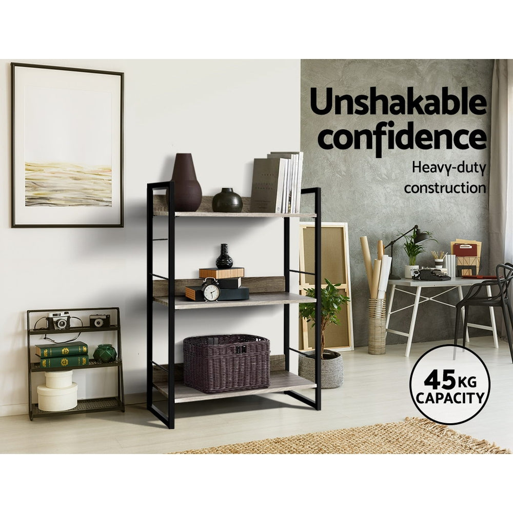 Marlook Bookshelf 3 Tiers - NOE Black and Oak