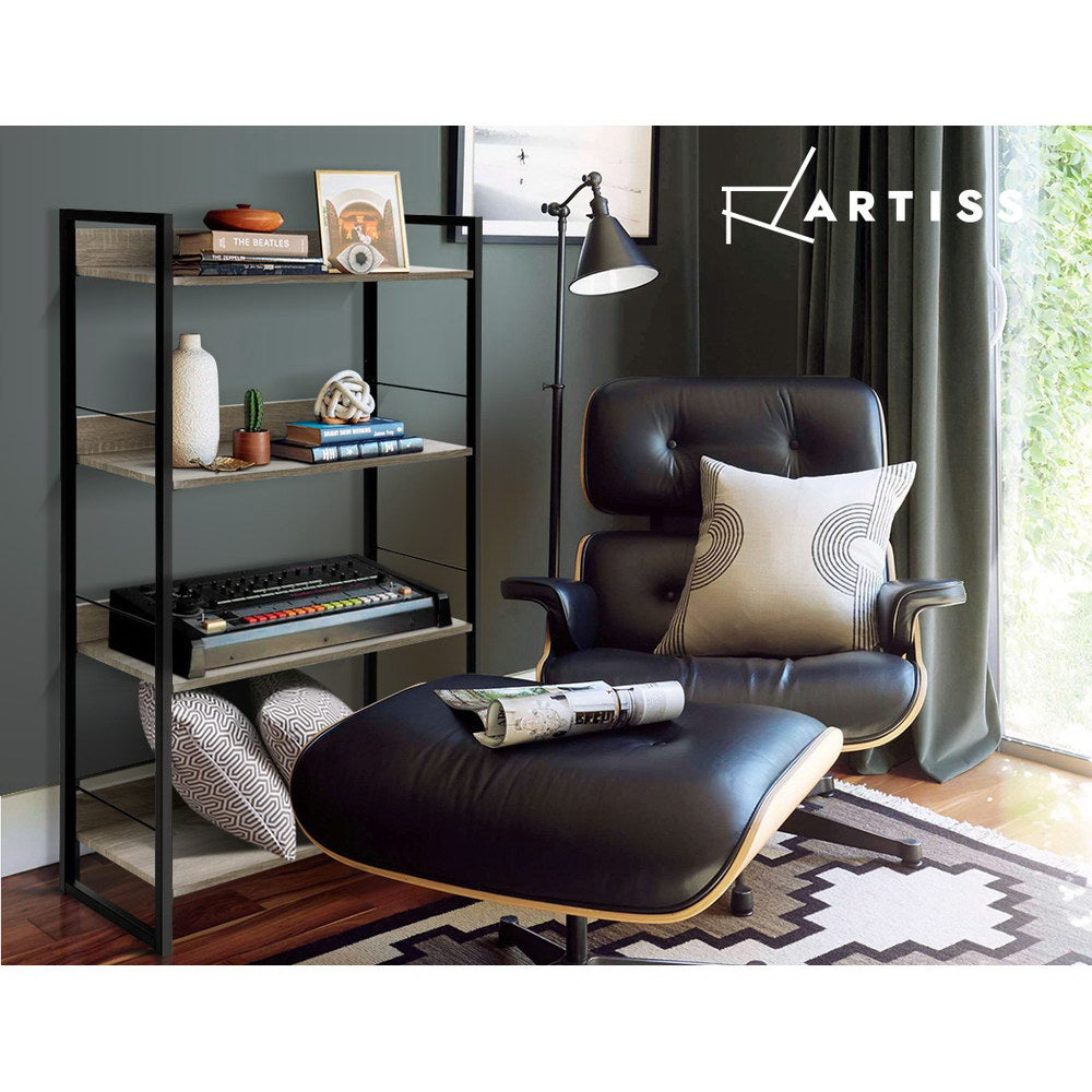 Marlook Bookshelf 4 Tiers - NOE Black and Oak