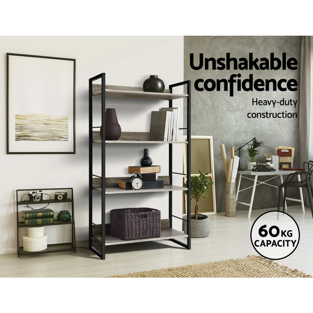 Marlook Bookshelf 4 Tiers - NOE Black and Oak