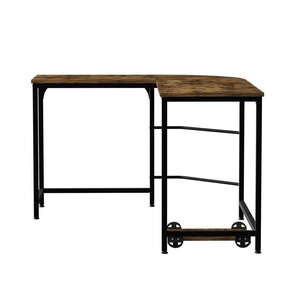 Marlook Computer Desk L-Shape CPU Stand Brown 147CM