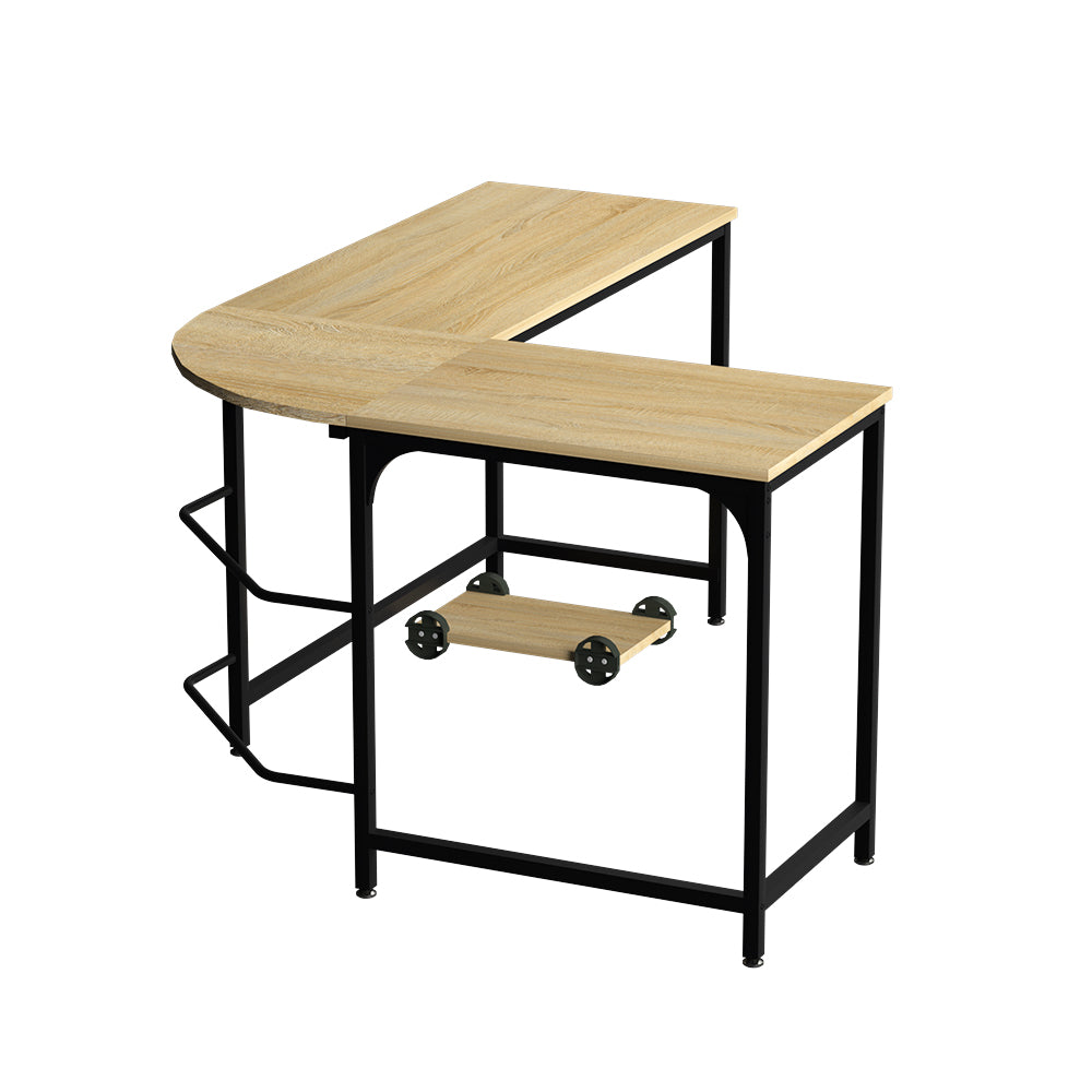 Marlook Computer Desk L-Shape CPU Stand Oak 147CM