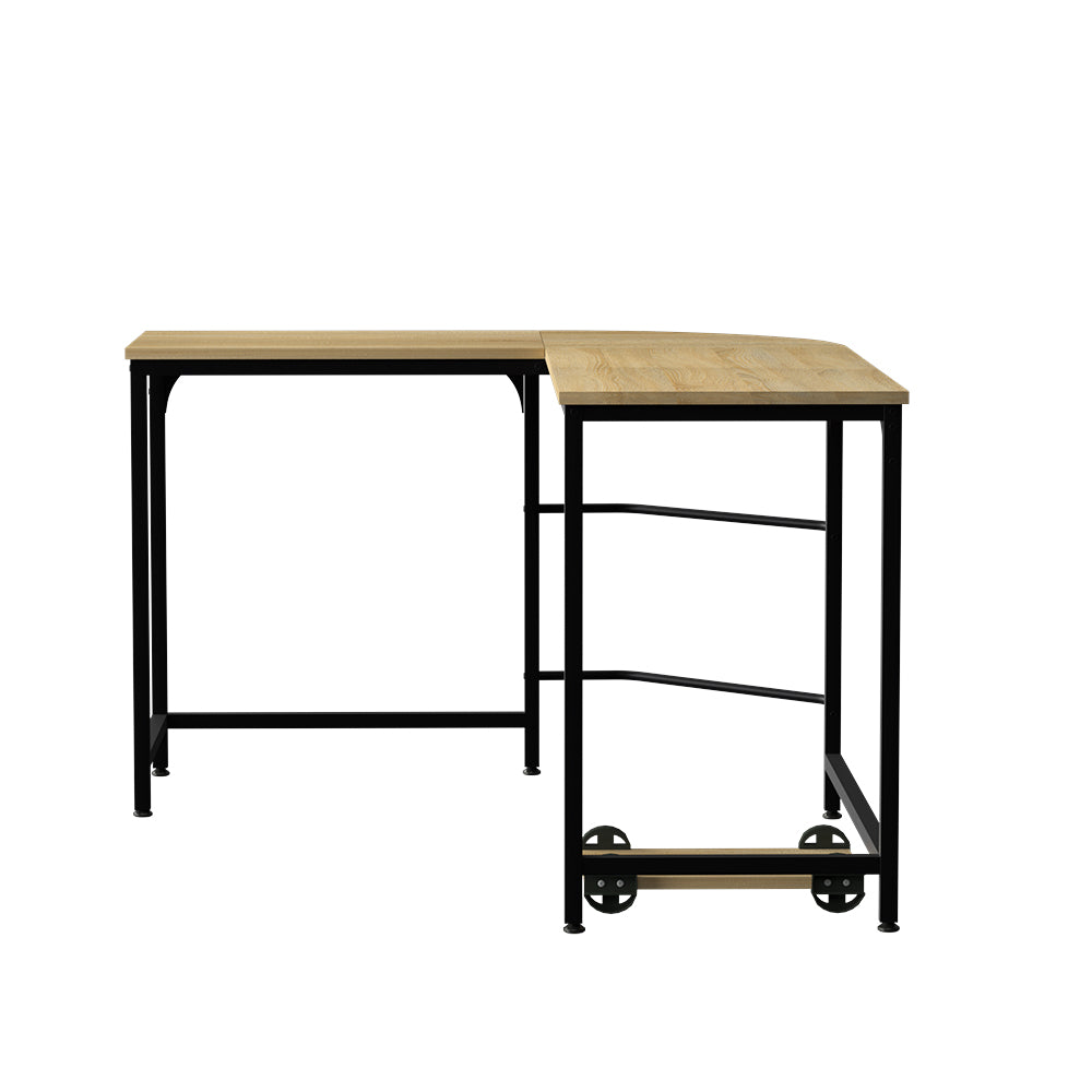 Marlook Computer Desk L-Shape CPU Stand Oak 147CM