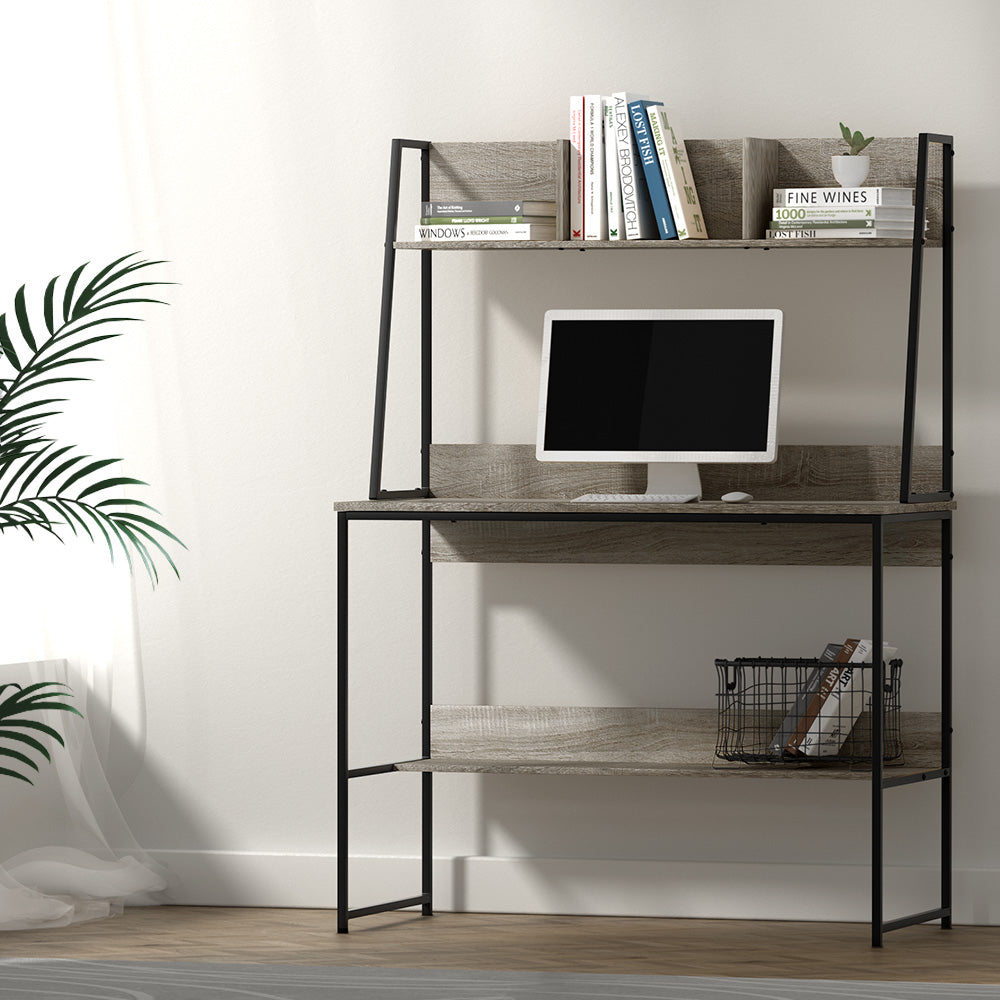 Marlook Computer Desk Bookshelf Storage Grey 100CM