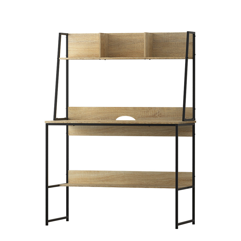 Marlook Computer Desk Bookshelf Storage 100CM Oak