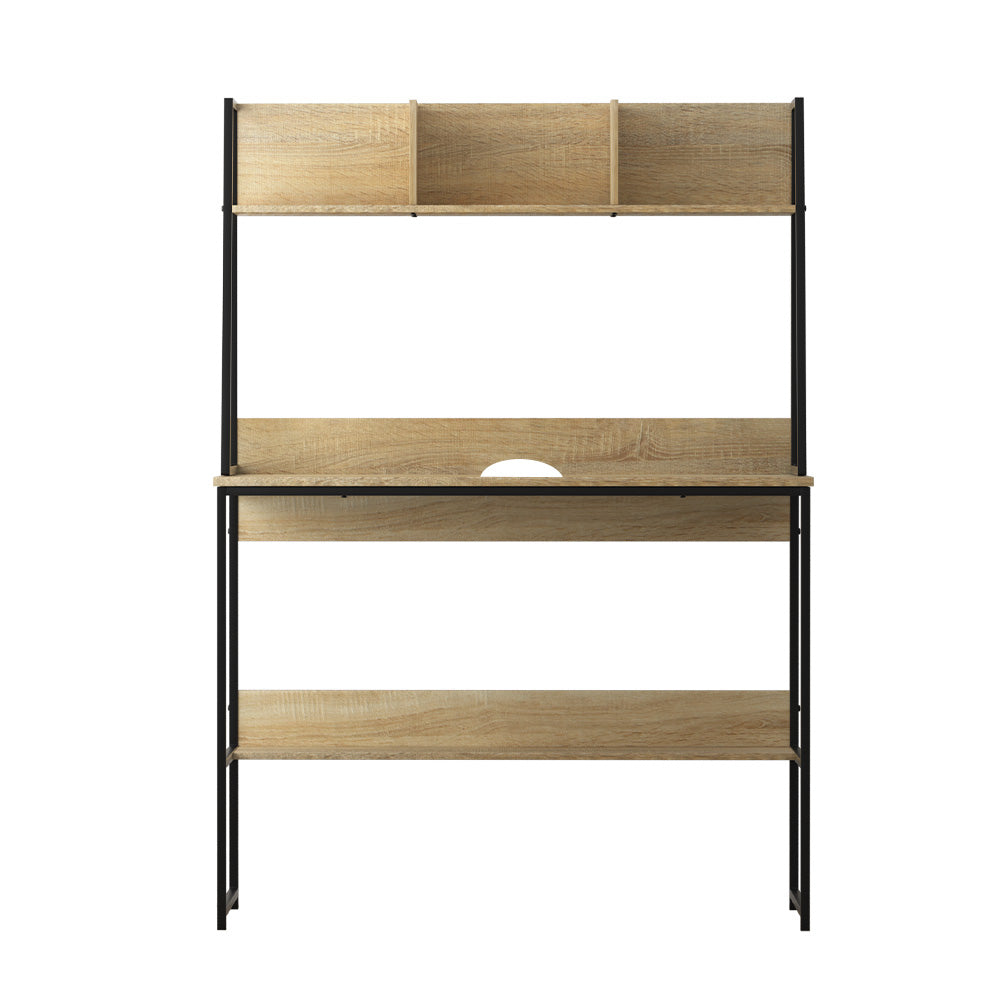 Marlook Computer Desk Bookshelf Storage 100CM Oak