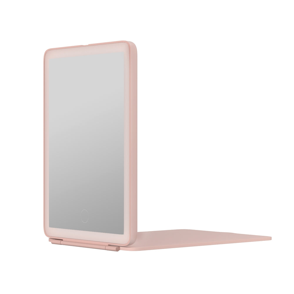 Marlook Compact Makeup Mirror w/ LED Light Portable Foldable Travel Beauty Pink