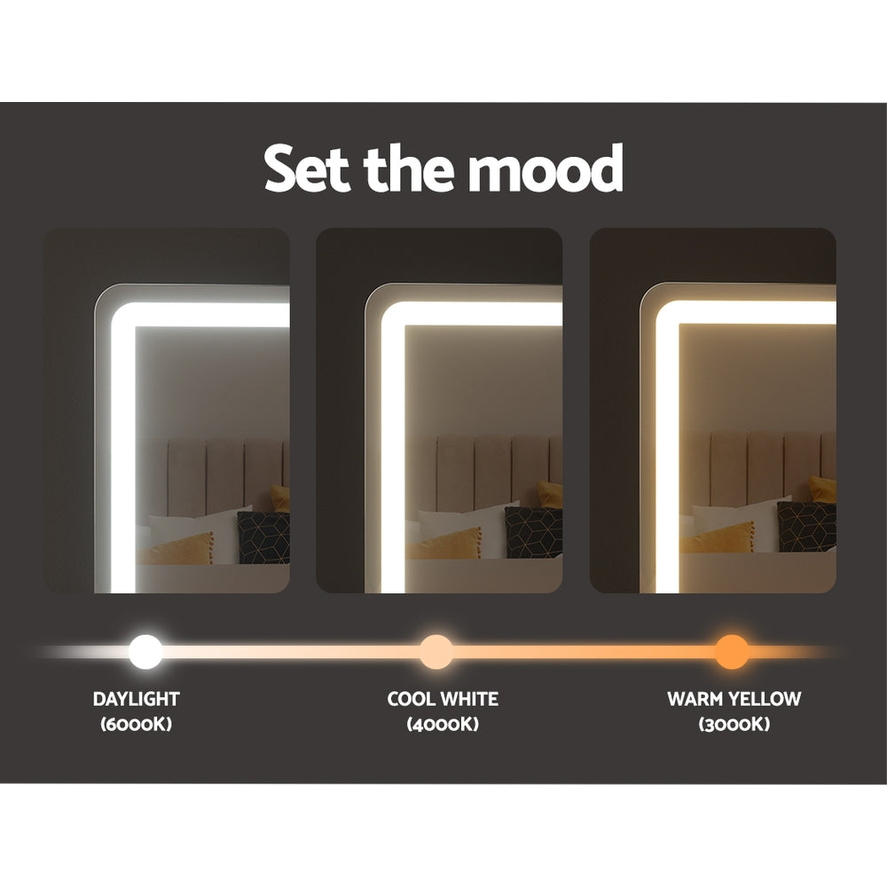 Marlook Makeup Mirror 60x50cm Hollywood Vanity with LED Light Tabletop Black