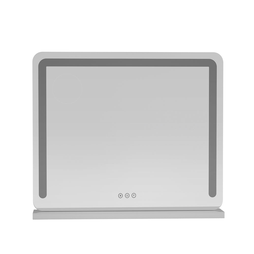 Marlook Makeup Mirror 60x50cm Hollywood Vanity with LED Light Tabletop White