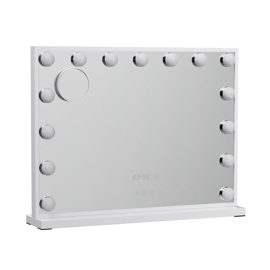 Marlook Makeup Mirror 58x45cm Hollywood Vanity with LED Light Tabletop White