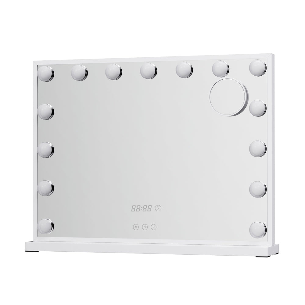 Marlook Makeup Mirror 58x45cm Hollywood Vanity with LED Light Tabletop White