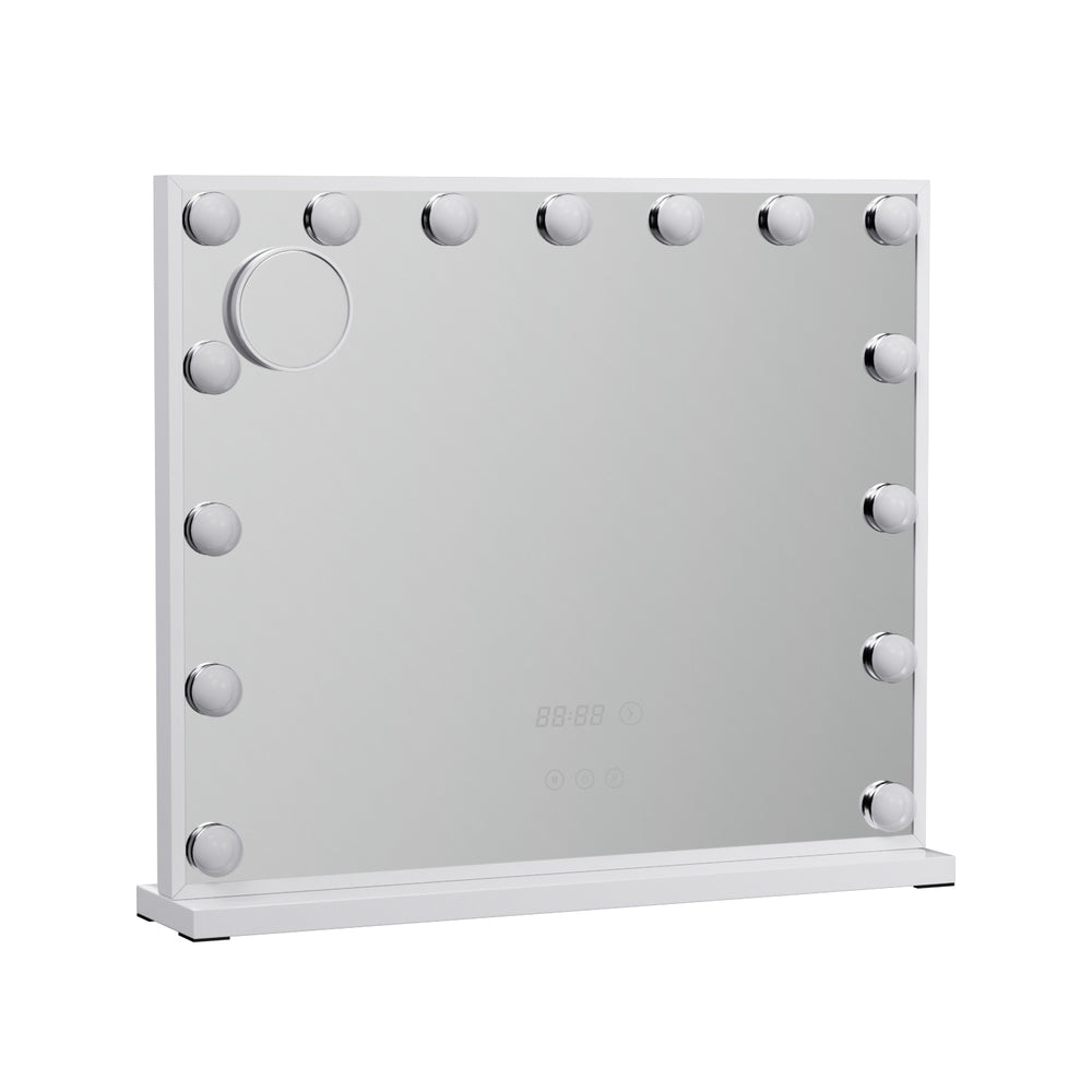Marlook Makeup Mirror 60x52cm Hollywood Vanity with LED Light Tabletop White