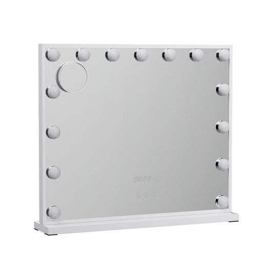 Marlook Makeup Mirror 60x52cm Hollywood Vanity with LED Light Tabletop White