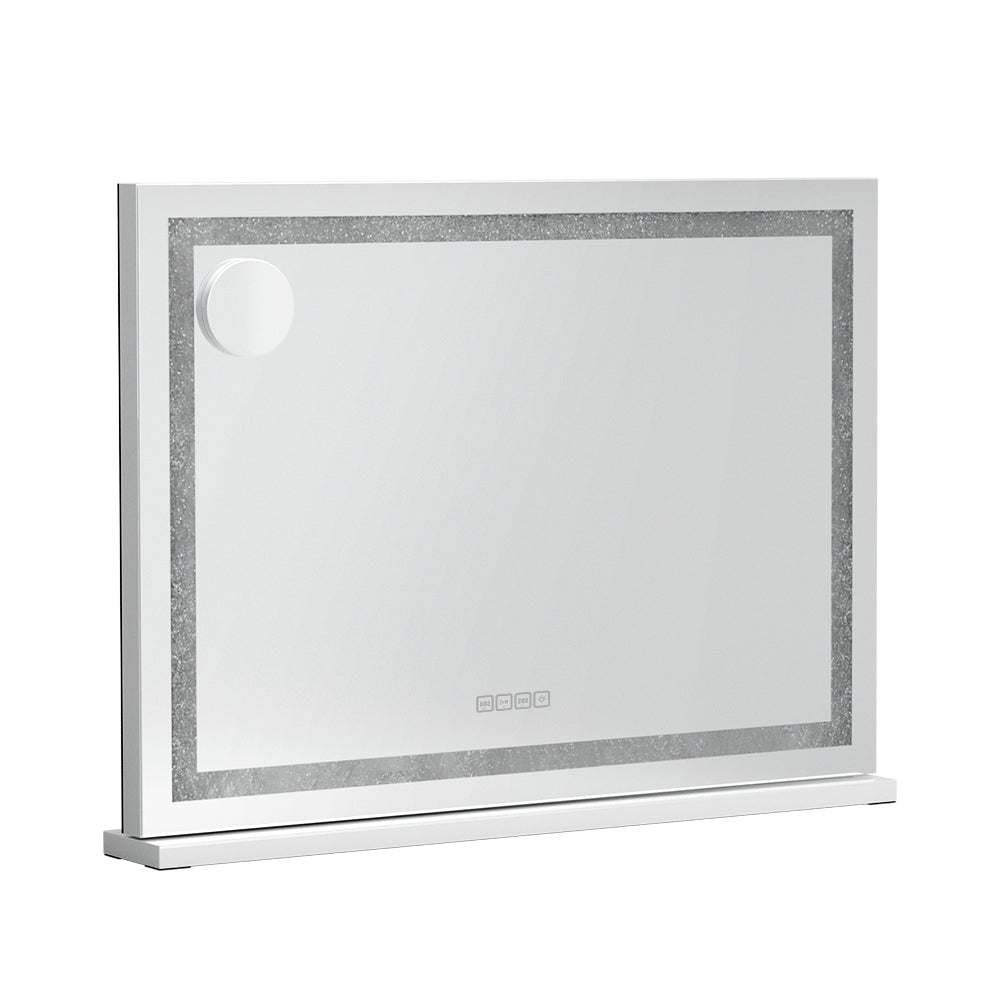 Marlook Bluetooth Makeup Mirror 80x58cm Hollywood Vanity with LED Light Crystal