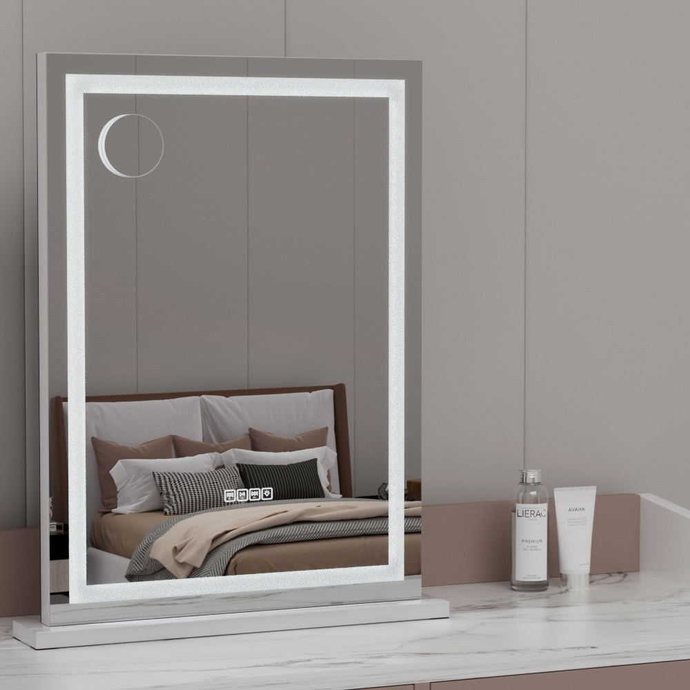 Marlook Bluetooth Makeup Mirror 58x80cm Hollywood Vanity with LED Light Crystal
