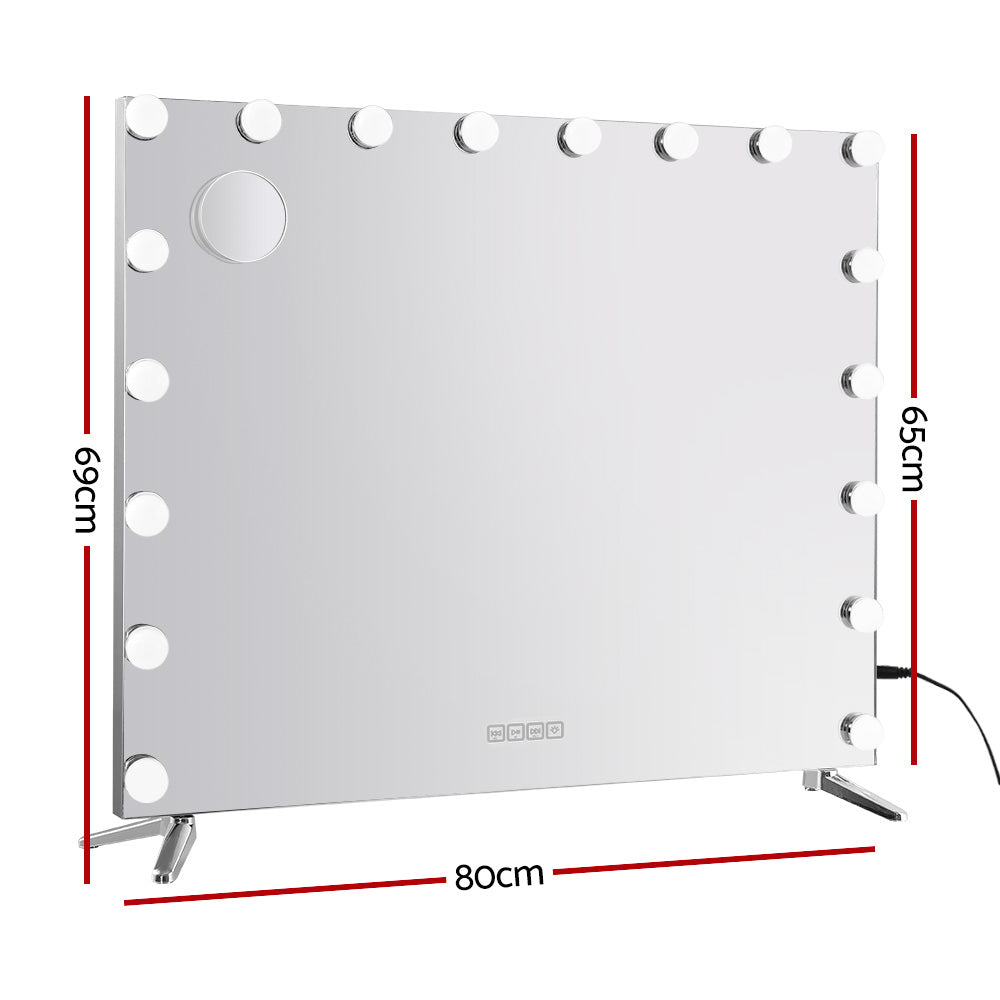 Marlook Bluetooth Makeup Mirror 80x65cm Hollywood Vanity with LED Light Wall