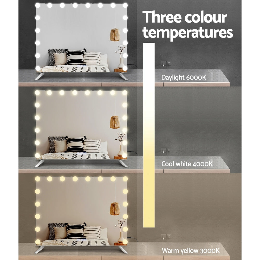 Marlook Bluetooth Makeup Mirror 80x65cm Hollywood Vanity with LED Light Wall