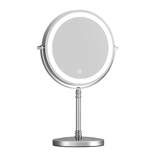Marlook Makeup Mirror 20x20cm 10X Magnifying with LED Light Rotation Tabletop