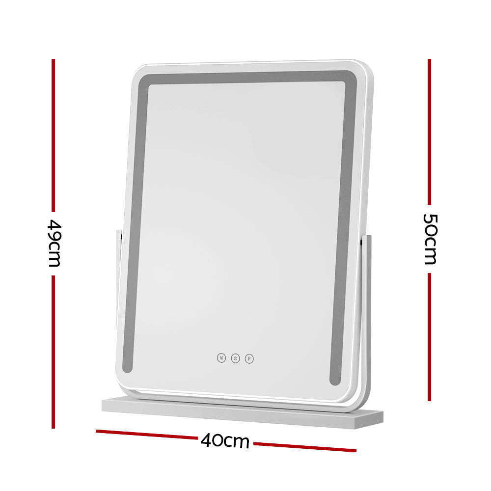 Marlook Makeup Mirror 40x50cm Hollywood Vanity with LED Light Strip Rotation