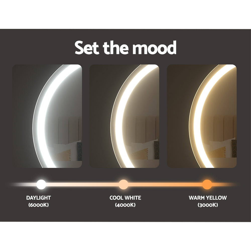 Marlook Makeup Mirror 40x40cm Hollywood Vanity with LED Light Tabletop Round